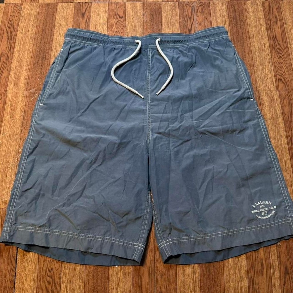 Polo Ralph Lauren Blue Vintage 67 Sportswear Swim Shorts Large